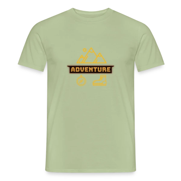 Maquette de T-shirt homme « Icônes d'Aventure Montagne » à personnaliser