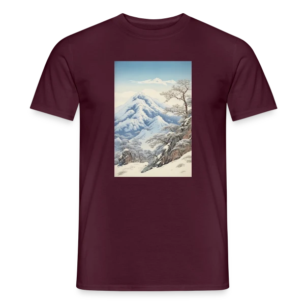 Paysage d'Hiver Asiatique Style Anime Vintage sur T-shirt homme