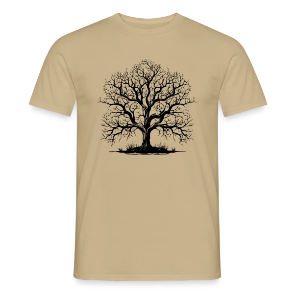 Maquette de T-shirt homme « Arbre d'Automne sans Feuilles » à personnaliser