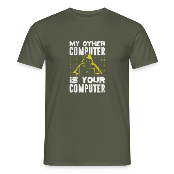 Maquette de T-shirt homme « Hacker - Le Maître du Code » à personnaliser
