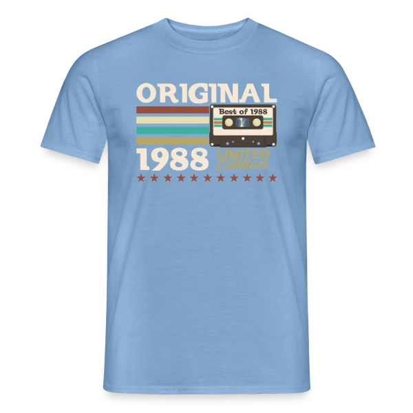 Maquette de T-shirt homme « Anniversaire Vintage 1988 » à personnaliser