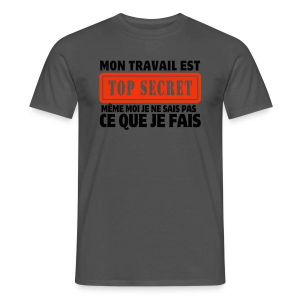 Maquette de T-shirt homme « Humour au Bureau : Le Travail en Dérision » à personnaliser