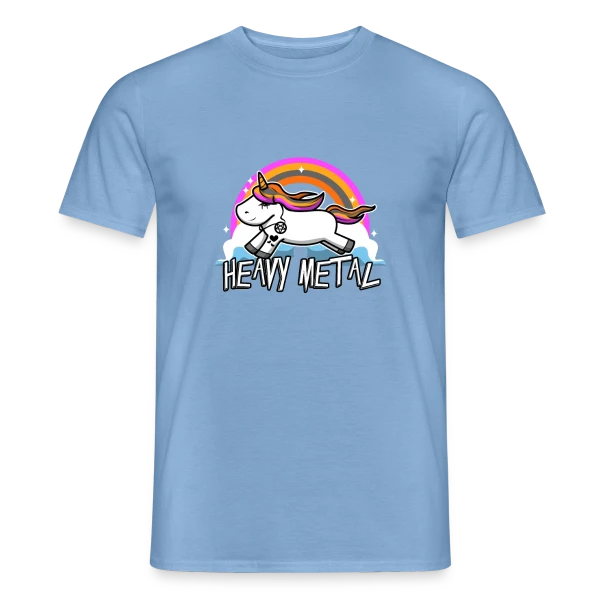 Maquette de T-shirt homme « Licorne Heavy Metal Rockeuse » à personnaliser