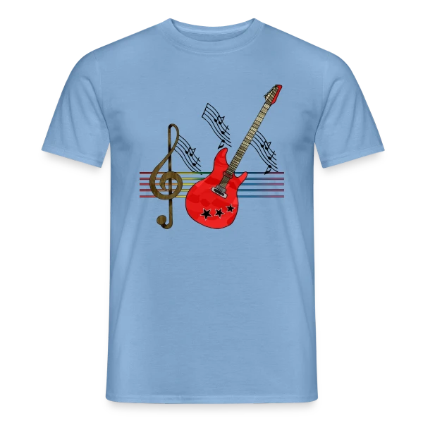 Maquette de T-shirt homme « Guitare Addict » à personnaliser
