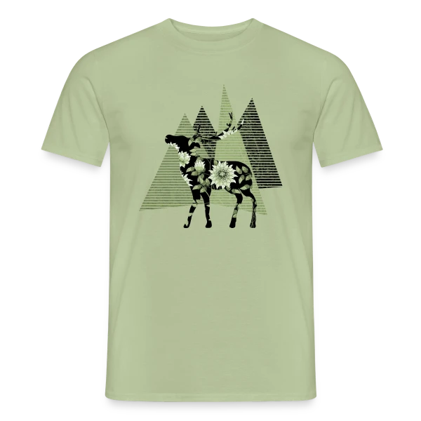 Maquette de T-shirt homme « Cerf Majestueux » à personnaliser