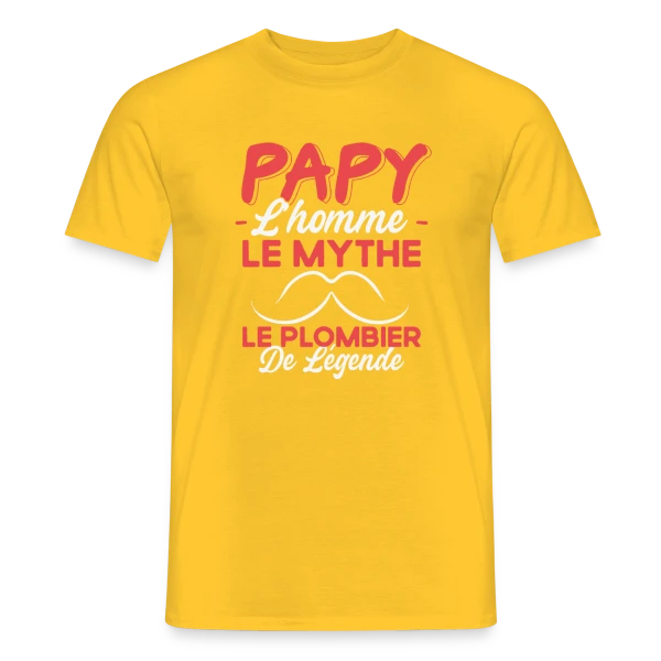 Papy Plombier de Légende - Humour Cadeau Artisan sur T-shirt homme