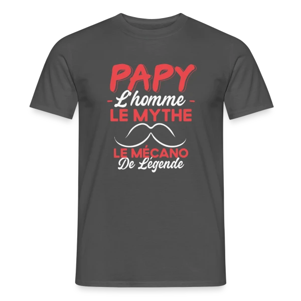 Maquette de T-shirt homme « Papy Mécanicien de Légende - Humour Cadeau Passion Moteur » à personnaliser