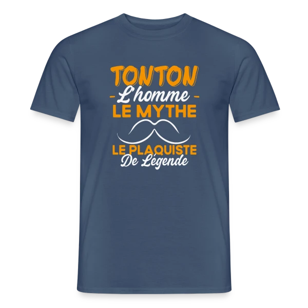 Maquette de T-shirt homme « Tonton Le Plaquiste de Légende - Cadeau Humour » à personnaliser