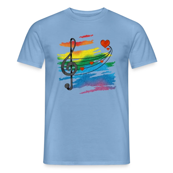 Maquette de T-shirt homme « Mélodie Éternelle » à personnaliser