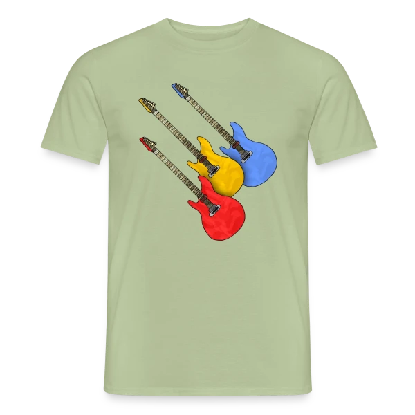 Maquette de T-shirt homme « Passion Guitare » à personnaliser