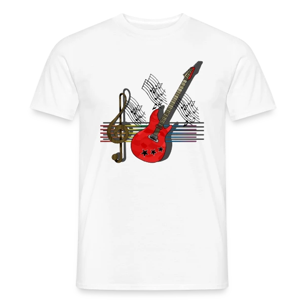 Maquette de T-shirt homme « Passion Guitare » à personnaliser