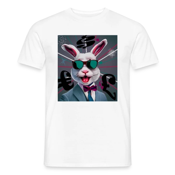 Maquette de T-shirt homme « Lapin Business Man » à personnaliser