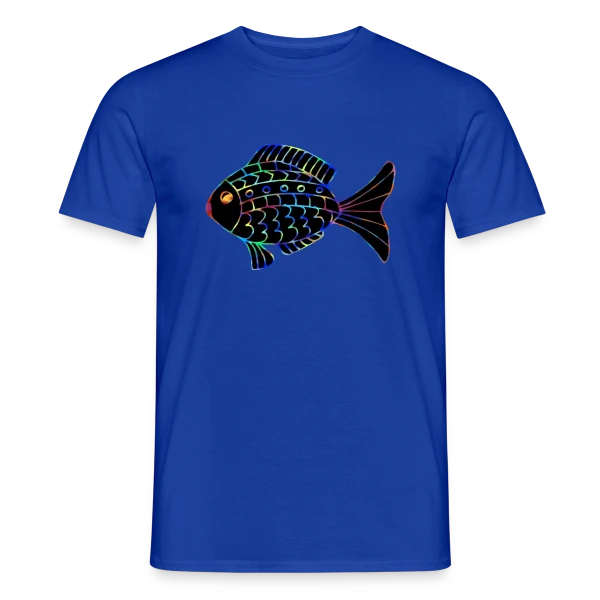 Maquette de T-shirt homme « Passion Pêcheur - Motif Poisson » à personnaliser