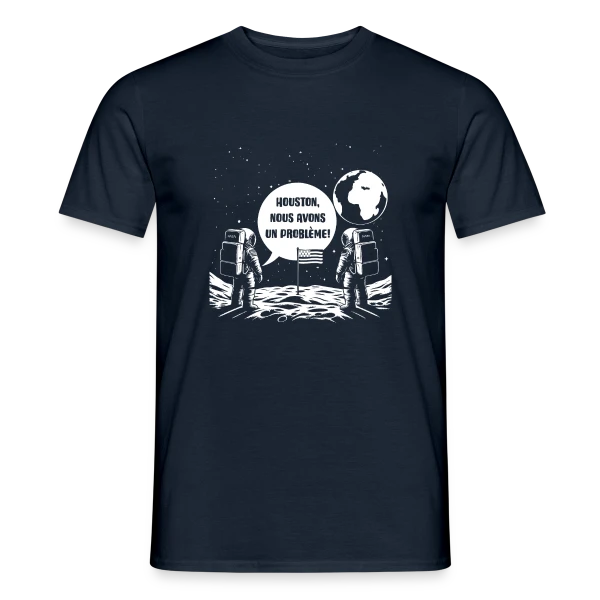 Maquette de T-shirt homme « Houston, Nous avons un Problème - Citation Spatiale » à personnaliser