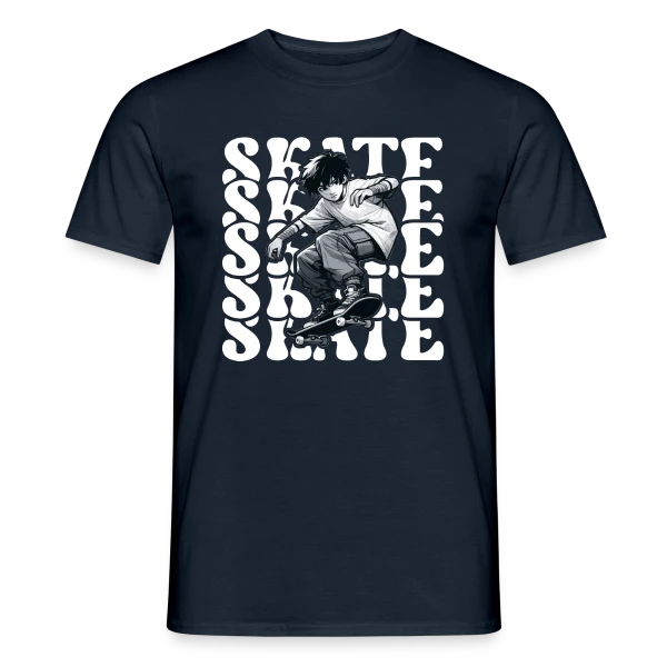 Maquette de T-shirt homme « Jeune Skater Manga Urbain » à personnaliser