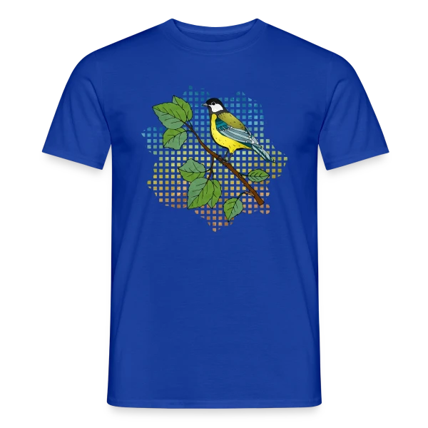 Maquette de T-shirt homme « Oiseau Arc-en-Ciel » à personnaliser