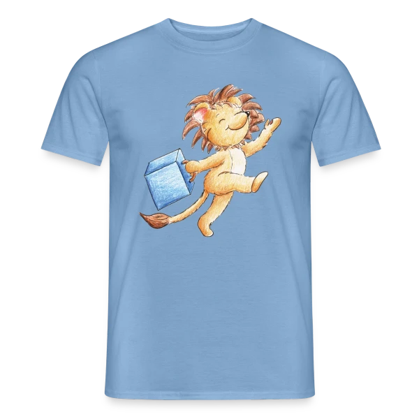 Maquette de T-shirt homme « Lion Voyageur Joyeux » à personnaliser