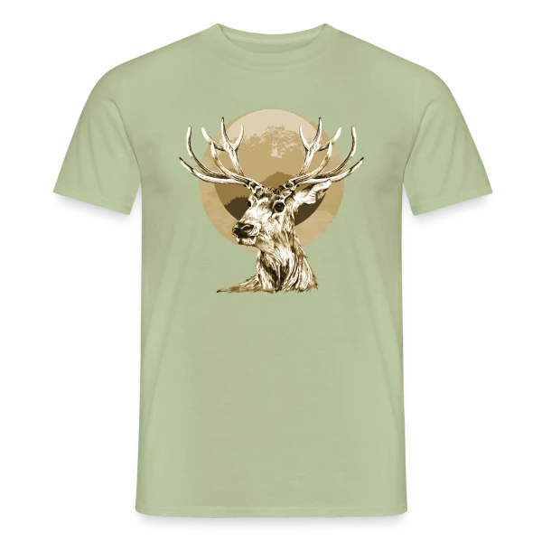 Maquette de T-shirt homme « Cerf Majestueux » à personnaliser