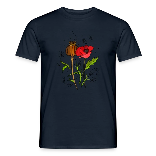 Maquette de T-shirt homme « Éclat Floral » à personnaliser