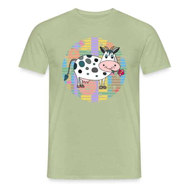 Maquette de T-shirt homme « La Vache Adorable » à personnaliser