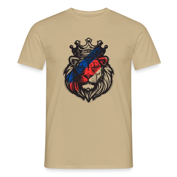 Maquette de T-shirt homme « Lion Lyonnais Couronné OL » à personnaliser