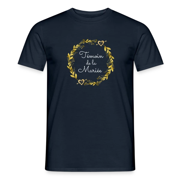 Maquette de T-shirt homme « Témoin de la Mariée : T-shirt EVJF pour Demoiselle d'Honneur » à personnaliser