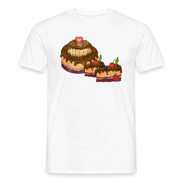 Maquette de T-shirt homme « Gâteau Festif » à personnaliser