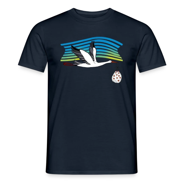 Maquette de T-shirt homme « Cigogne Majestueuse » à personnaliser