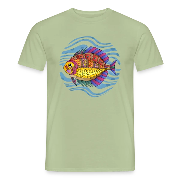 Maquette de T-shirt homme « Passion Pêche » à personnaliser