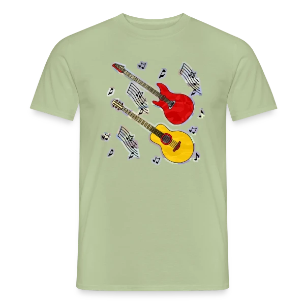 Mélodie Guitare Vintage sur T-shirt homme