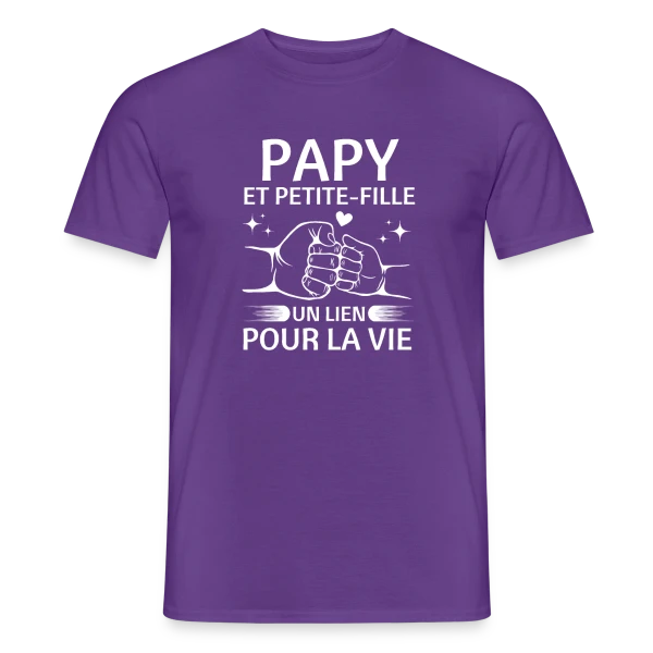 Maquette de T-shirt homme « Papy et Petite-Fille - Un Lien pour la Vie » à personnaliser