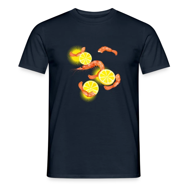 Crevettes et Citron Frais sur T-shirt homme