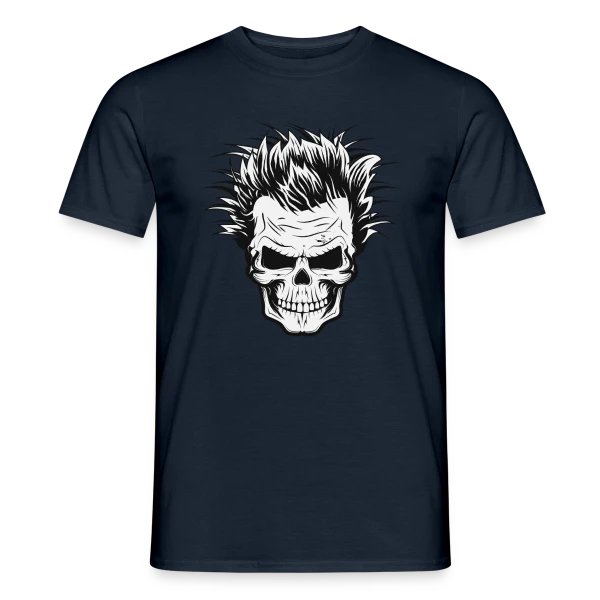 Maquette de T-shirt homme « Crâne de Savant Fou » à personnaliser