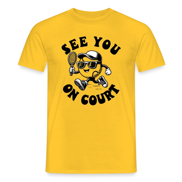 Maquette de T-shirt homme « Rendez-vous sur le Court : Design Tennis » à personnaliser