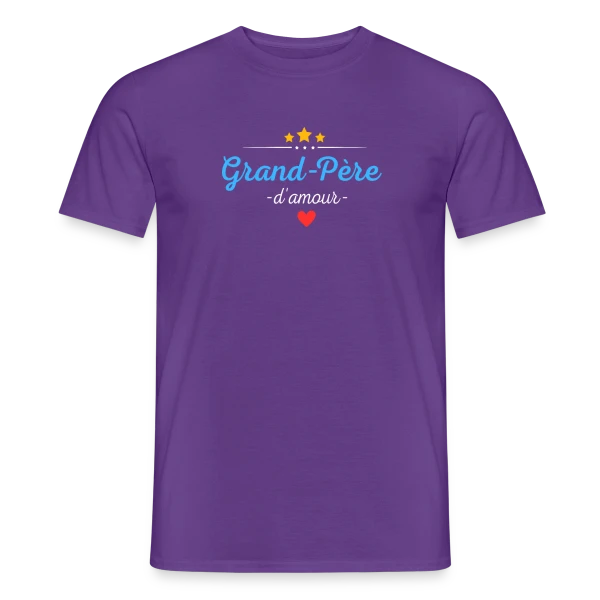 Maquette de T-shirt homme « Grand-Père d'Amour : Personnalisé avec Noms des Petits-Enfants » à personnaliser