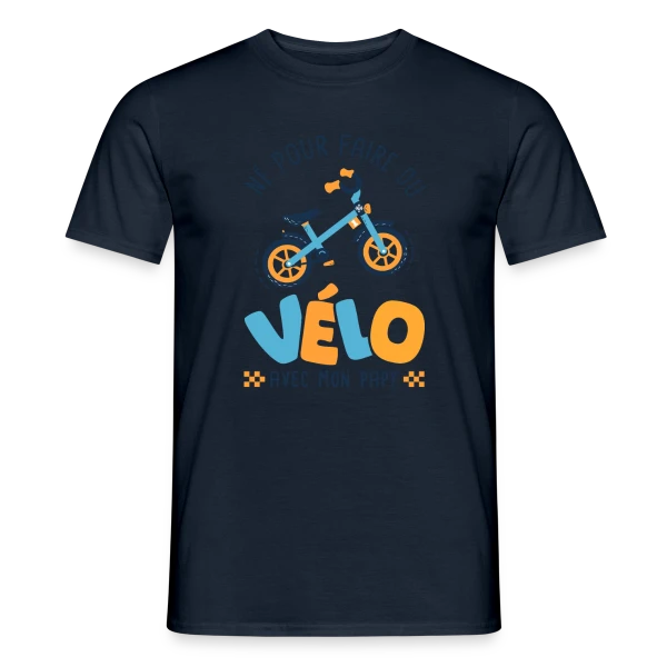 "Né pour le Vélo avec Papy" sur T-shirt homme