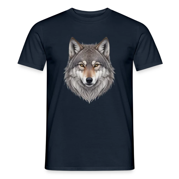 Maquette de T-shirt homme « Tête de Loup Majestueuse » à personnaliser