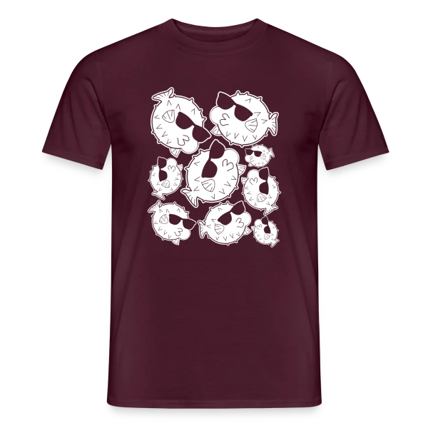 Maquette de T-shirt homme « Poisson Globe Lunettes Cool » à personnaliser
