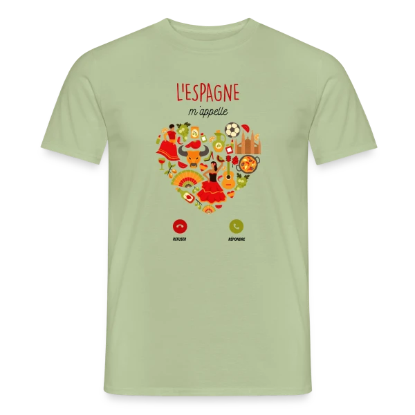Maquette de T-shirt homme « L'Espagne m'appelle : Destination soleil » à personnaliser