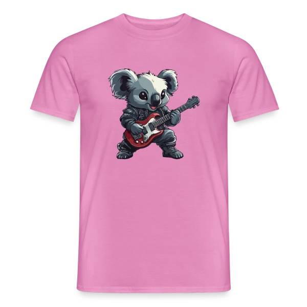 Maquette de T-shirt homme « Koala Rocker Guitariste Heavy Metal » à personnaliser