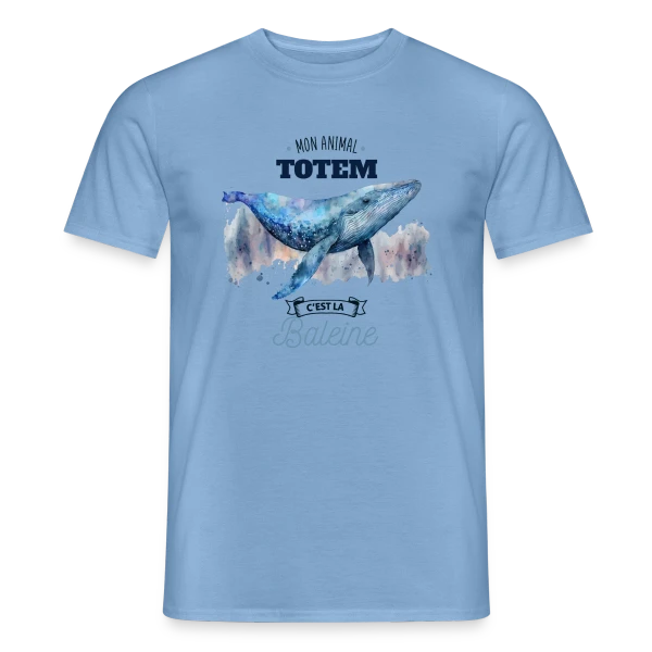 Maquette de T-shirt homme « La Baleine, Mon Animal Totem » à personnaliser