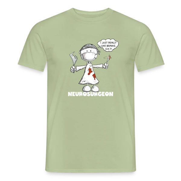 Maquette de T-shirt homme « Chirurgien Cartoon Rigolo : Le Maître du Bistouri » à personnaliser