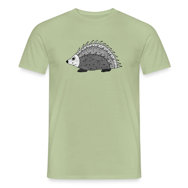 Maquette de T-shirt homme « Hérisson Amical » à personnaliser