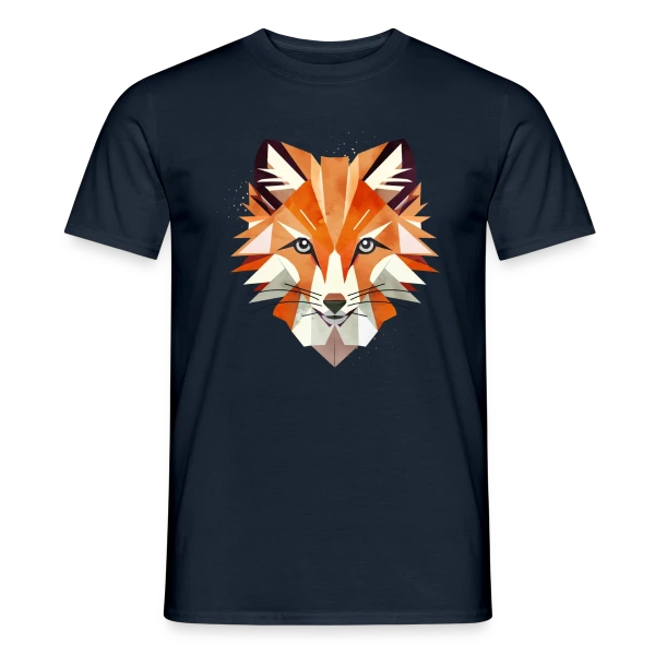 Maquette de T-shirt homme « Renard Géométrique Éclatant » à personnaliser