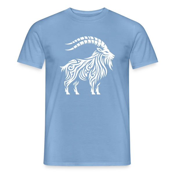 Maquette de T-shirt homme « Chèvre de Mer Tribale : L'Esprit Océanique et Mythique » à personnaliser