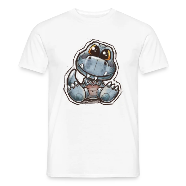 Maquette de T-shirt homme « P'tit Dino Mignon » à personnaliser