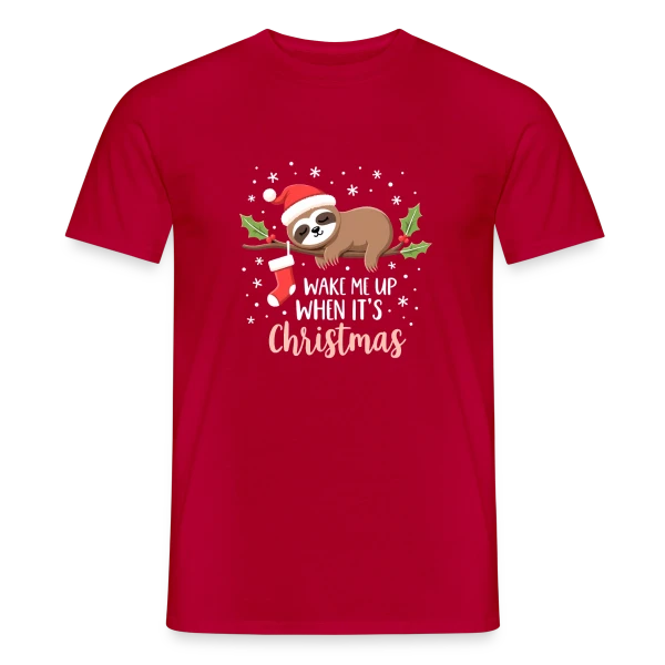 Noël Paresseux Endormi - Réveille-moi pour Noël sur T-shirt homme