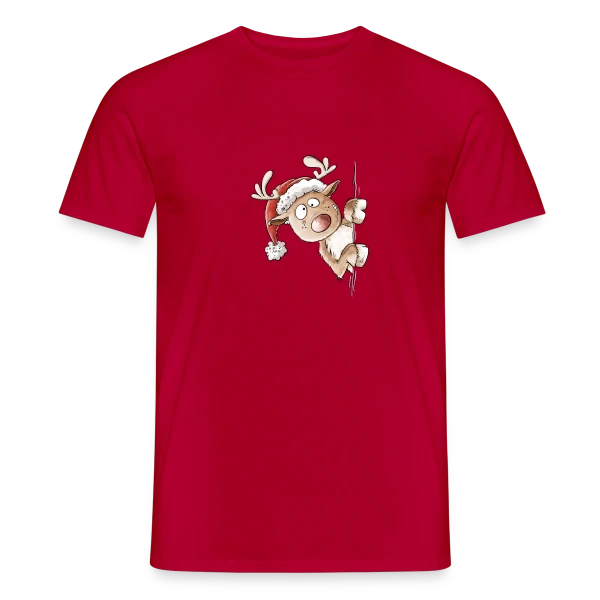 Renne Espiègle de Noël sur T-shirt homme