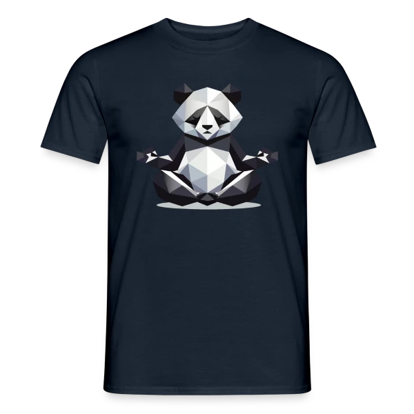 Panda Zen Géométrique : Harmonie Minimaliste sur T-shirt homme