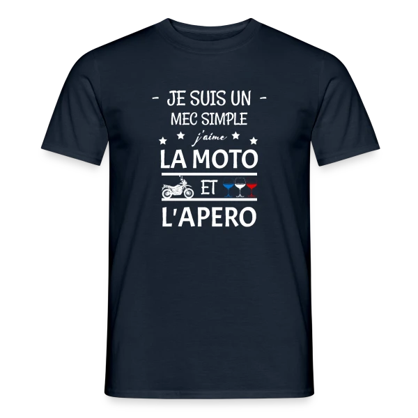 Maquette de T-shirt homme « Moto & Apéro : L'Esprit Motard » à personnaliser
